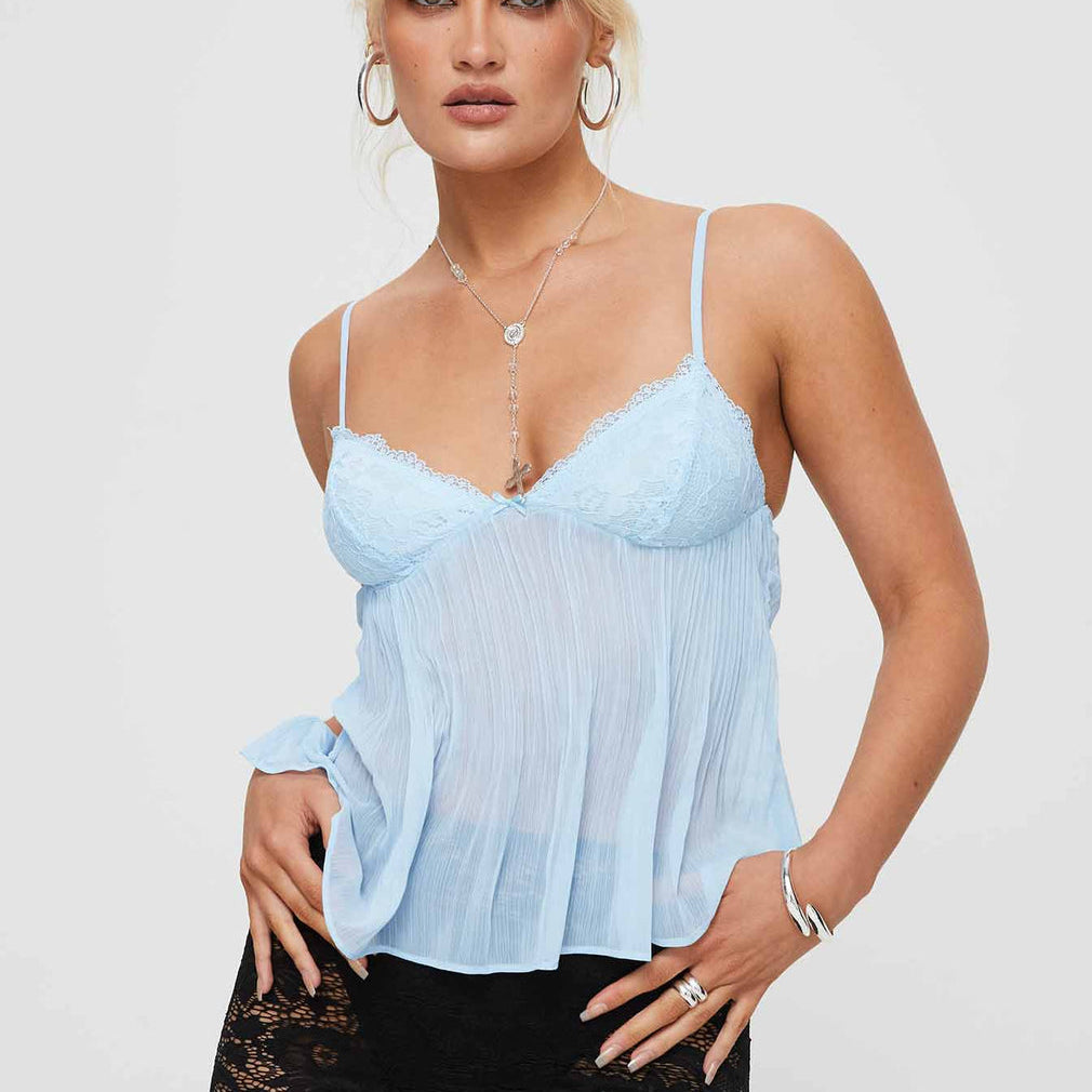 The Vintage Vixen Lace Pleated Top