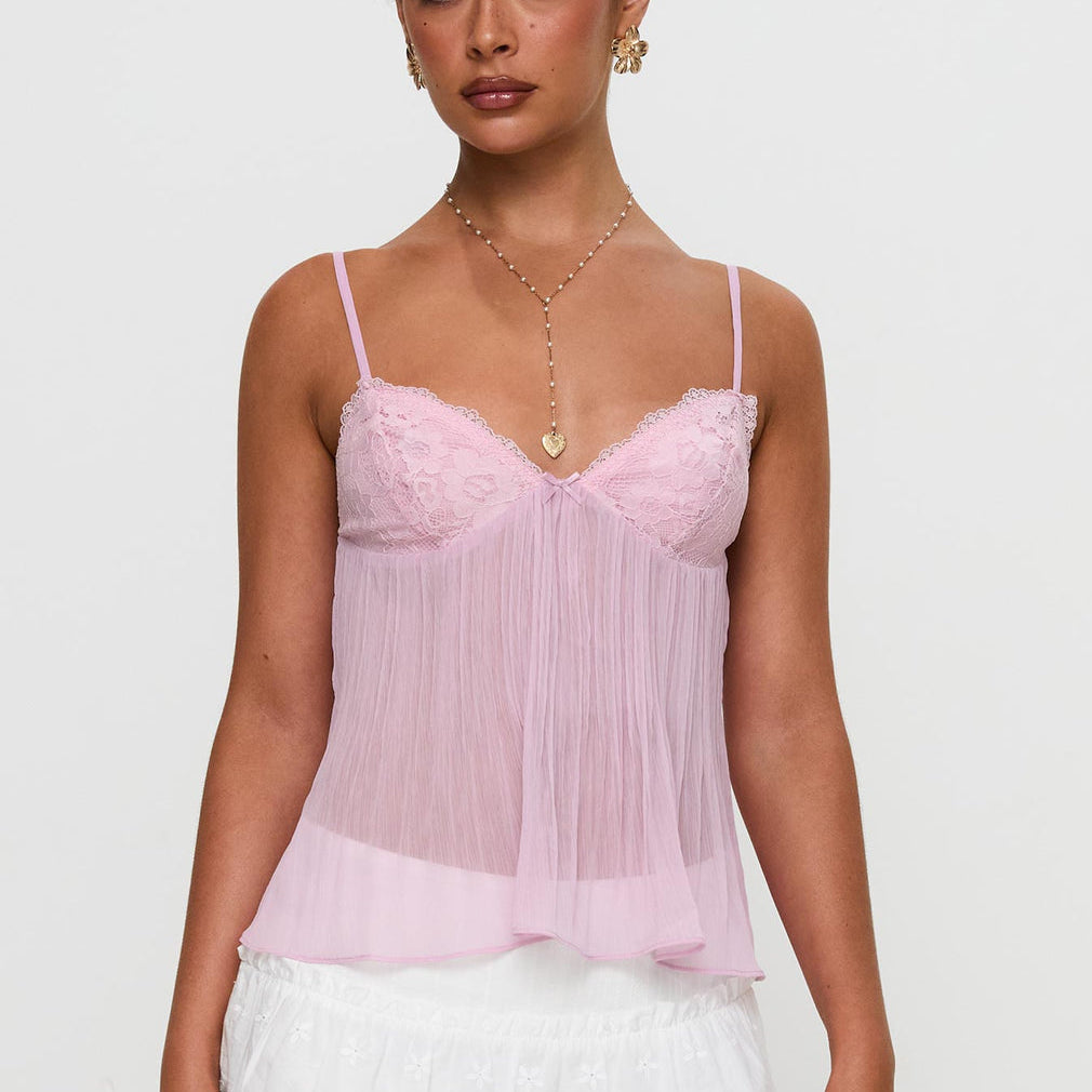 The Vintage Vixen Lace Pleated Top